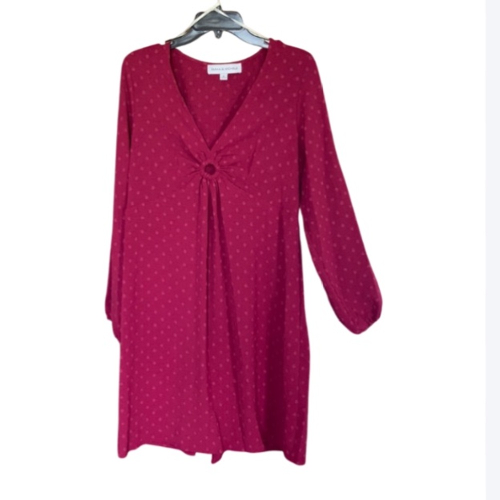 Emma & Michele polka dot dress casual business casual boho party L